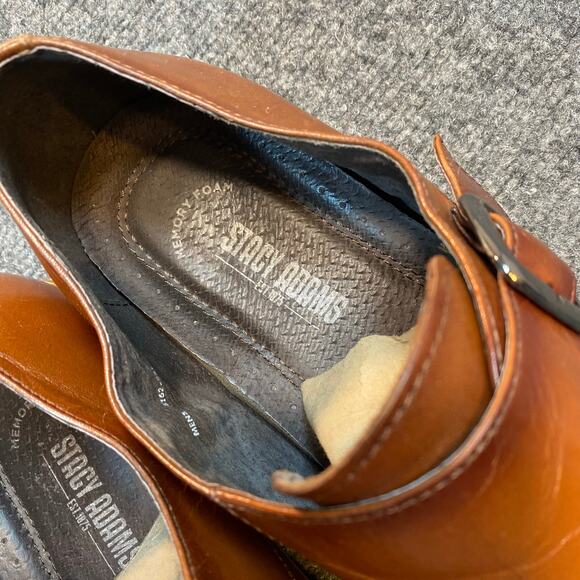 Stacy Adams DESMOND Mens 13 Brown Leather Cap Toe Monk Strap Oxford Dress Shoe main image 4